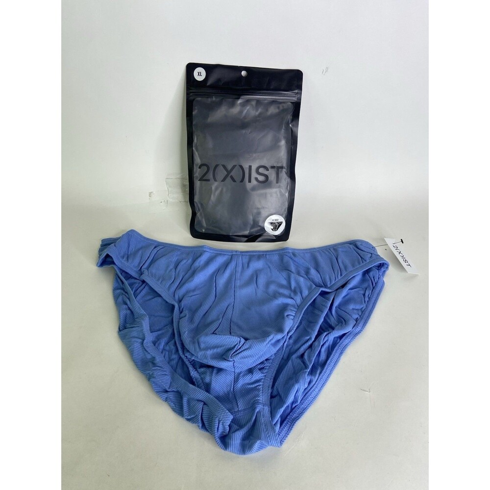 2xist Modal Hip Rib Brief Bikini Underwear Lichen Blue Mens Size XL